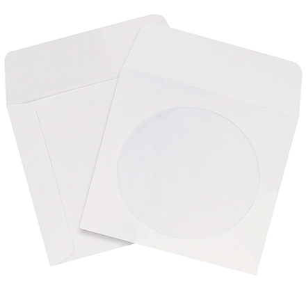 4 7/8 x 5″ Tyvek® Windowed White CD/DVD Sleeves 1