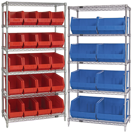 Wire Shelves with Bins 1